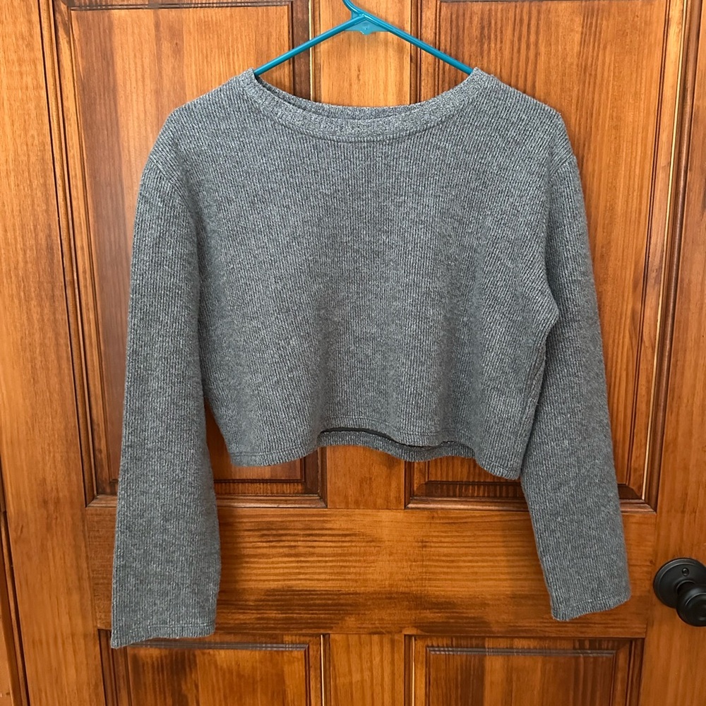 Zara Charcoal Ribbed Sweater - Picture 1 of 3